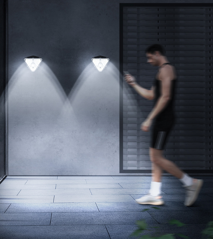Motion-sensing water-resistant LED wall lamp