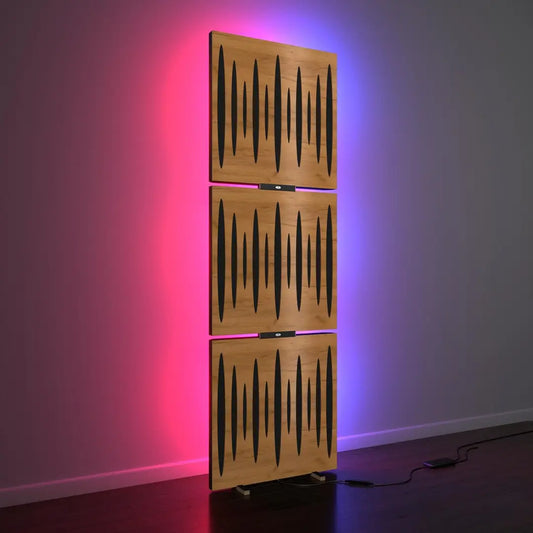 3x Pulsar Acoustic Panels w/ RGB Floor Lamp LED